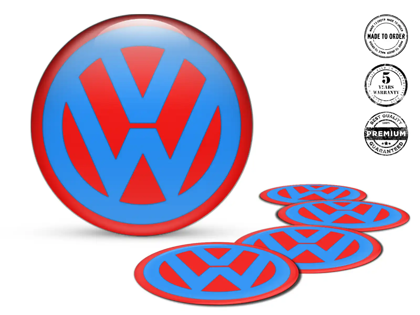 VW Insignia de Rueda Logo Pegatinas Cúpula Personalizadas